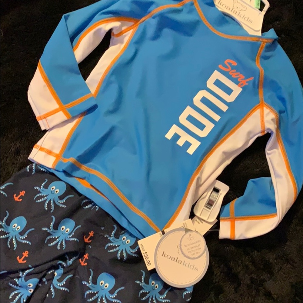 Swim 2pc Set UPF 50+ 🏊‍♂️ 💙🤍🐙